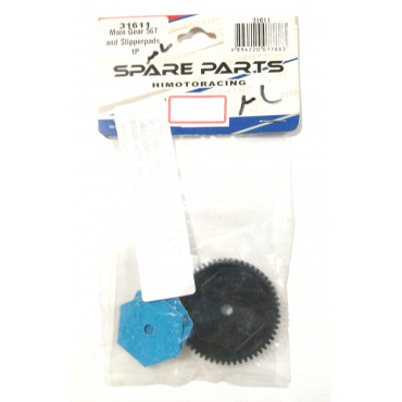 SAPATAS E ENGRENAGEM DE 56 DENTES MAIN GEAR 56T AND SLIPPERPADS HIMOTO TRUGGY MONSTER TRUCK HIM 31611